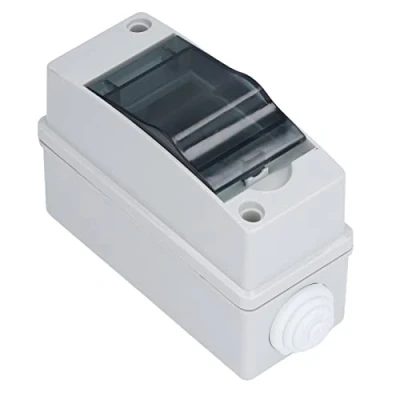 Image of Distribution Protection Box, IP66 Waterproof Transparent Cover DIN Rail Outdoor Junction Box for Indoor Wall Circuit Breaker (2Way)
