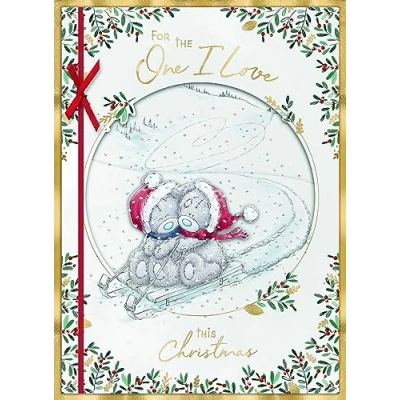 Image of Me to You Tatty Teddy &#039;For the One I Love&#039; Luxury Boxed Handmade Christmas Card 12 x 17 ins