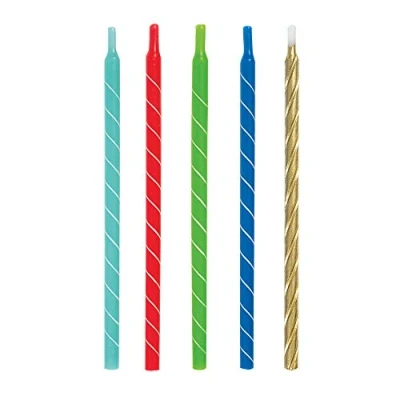 Image of Unique 19985 5&quot; Bright Spiral Birthday Candles, Pack of 12