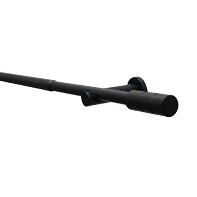 Image of Gardinia Crete Cylinder Curtain Rail Set, Complete Set Including Mounting Material, Length 120 210 Cm, Metal, Matt Black