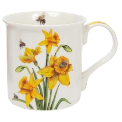 Image of The Leonardo Collection Bee Tanical Daffodils and Bees Fine China Mug