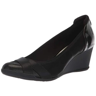 Image of Anne Klein Women&#039;s Timeout Wedge Pump, Black, 7 UK