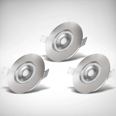 Image of B.K.Licht Set of 3 Bathroom recessed LED spotlights, Ultra Thin, Ceiling Cut Out Ø68mm/2.6in, Built in 5W modules, 460Lm, Warm White Light 3000K, IP44 Spots, no Transformer Required 230V