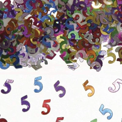 Image of Folat Party Confetti Number 5 Multi colors