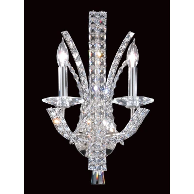 Image of Eclipse 2 Light Crystal Chrome Candle Wall Lamp