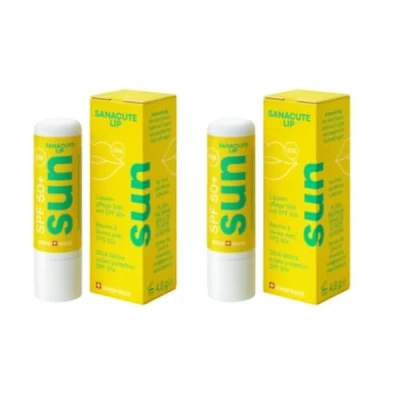 Image of Lipivir Sun Lip Balm Stick SPF 50+ 2 Pack (2x 4.8g) High UVA &amp; UVB Protection with Beeswax, Jojoba Oil, and Zinc Oxide Moisturising Care for