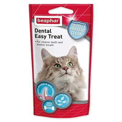 Image of Beaphar Dental Easy Treats Tasty Care For Cats Cleaner Teeth &amp; Fresher Breath 35g pack