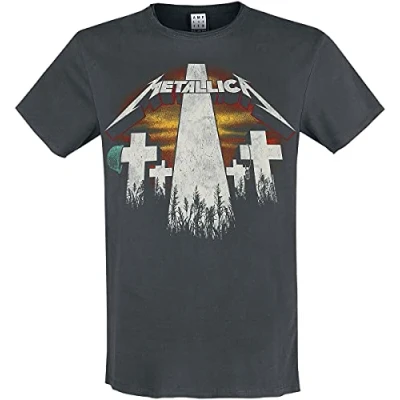Image of Metallica Amplified Collection Master of Puppets Revamp Men T Shirt Charcoal S, 100% Cotton, Regular