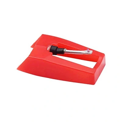 Image of XQMY Record Player Needle, Diamond &amp; Metal Stylus for Vinyl Turntable, 78 RPM Support, Modern Design, Red