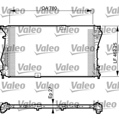 Image of 214109682R Engine radiator VALEO 735599 Aluminium 780mm 462mm 27mm Brazed cooling fins VAUXHALL: Vivaro Van, RENAULT: TRAFIC 2 Kasten