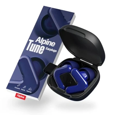 Image of Alpine Tune Earplugs, Concert Ear Plugs with Noise Reduction, High Fidelity Music Quality, 19dB Hearing Protection Crystal Clear Sound, 4 Sizes Included, Gigs, Raves, Festivals &amp; Clubs, Dark Blue