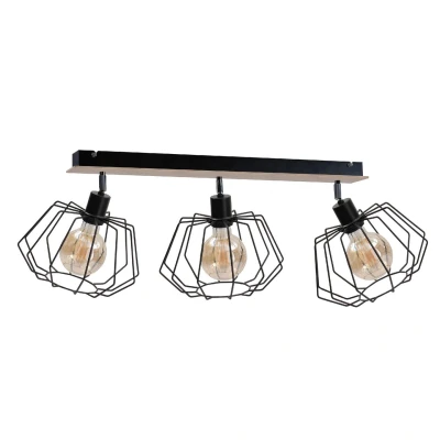 Image of Soho Ceiling Spotlight Bar Wood, 65cm, 3x E27