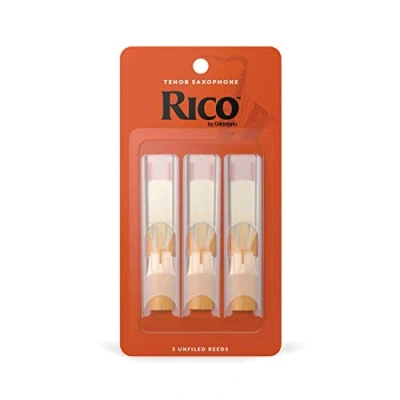 Image of D’Addario Woodwinds Rico Tenor Sax Reeds Saxophone Crafted for Beginners, Students, Educators Strength 1.5, Pack of 3