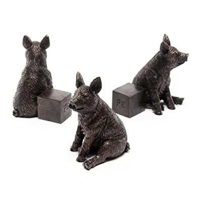Image of Plant Risers for Pots. Decorative Feet Planters. Use Indoor and Outdoor to Improve Airflow Drainage. Hand Painted Pig Set of 3