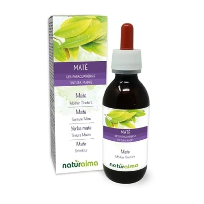 Image of Mate (Ilex paraguariensis) Leaves Alcohol Free Mother Tincture Naturalma Liquid Extract Drops 120 ml Food Supplement Vegan