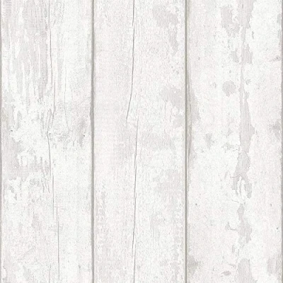 Image of White Washed Wood Panel Effect Wallpaper Worn Distressed Grey Y�L