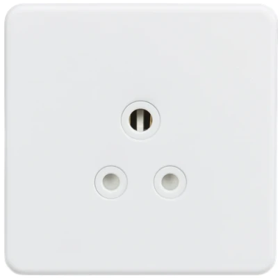 Image of KnightsBridge Screwless 5A Unswitched Round Socket Matt White
