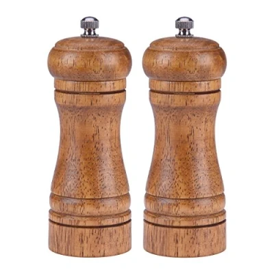 Image of Pepper Mill, Salt Mill Manual Wood Spice Grinder and Mills, Adjustable Ceramic
