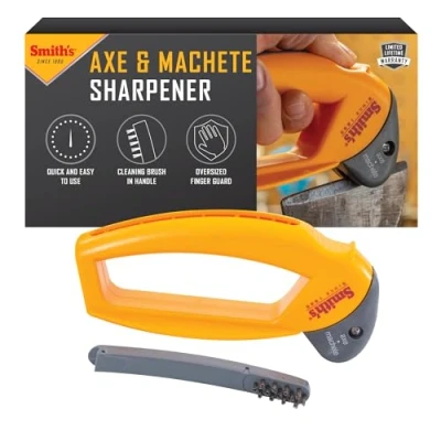 Image of Smith&#039;s 50582 Axe &amp; Machete Sharpener, Standard, Yellow