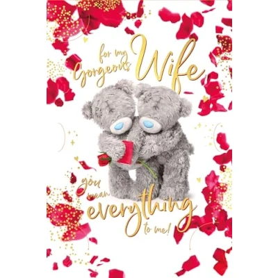 Image of Me To You Bear 3D holographic Wife Birthday Card