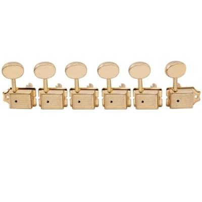 Image of Musiclily Pro Vintage Guitar Tuners Split Shaft 6 in Line Machine Heads Tuning Pegs Keys Set for Squier Classic Vibe Fender Strat/Tele Style, Gold