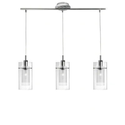 Image of Duo 3 Light Cluster Pendant Chrome, Glass, E14