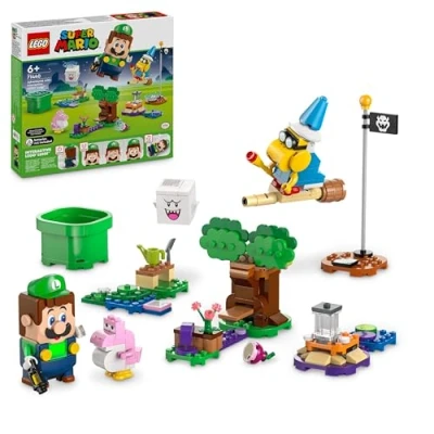 Image of LEGO Super Mario Adventures with Interactive Luigi Toy, Nintendo Gift for 6 Plus Year Old Boys, Girls and Gamers, Garden Playset Kids, Pink Baby Yoshi Figure, 71440