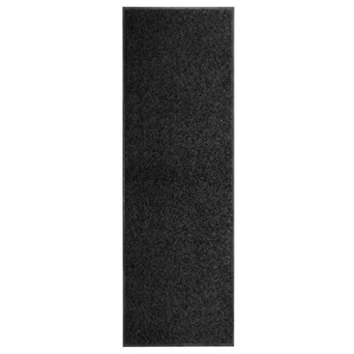 Image of vidaXL Indoor/Outdoor Doormat Black, Durable, Non slip, PVC Backed, 60x180 cm, Machine Washable, High Absorbency, Polyamide Surface, Easy to Roll &amp; Store