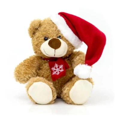 Image of Carousel Home Bailey the Adorable 26cm Soft Plush Christmas Teddy Bear Perfect Cuddly Toy for Holiday Season