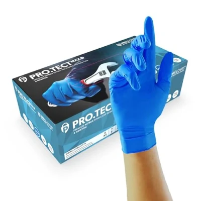 Image of UNIGLOVES PRO.TECT Max 9N, Blue Nitrile Gloves, Size S
