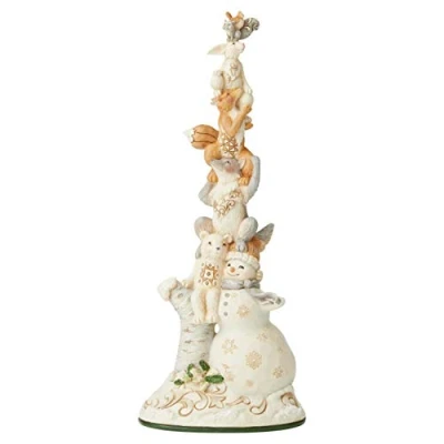 Image of Heartwood Creek by Jim Shore Woodland Snowman Animals Stack Figurine