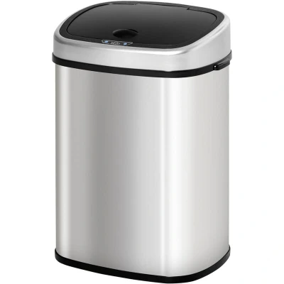 Image of HOMCOM Sensor Dustbin Touchless Trash Can Automatic Garbage Bin Stainless Steel851 011