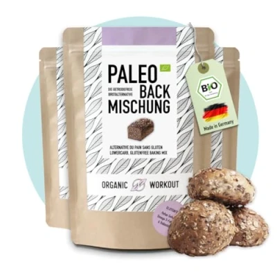 Image of Paleo Bread Mix 300g, 3 Pack Organic, Gluten Free, High in Protein, No Added Sugar or Preservatives, Suitable for Keto and Weight loss diets, Classic German Bread, Organic Workout