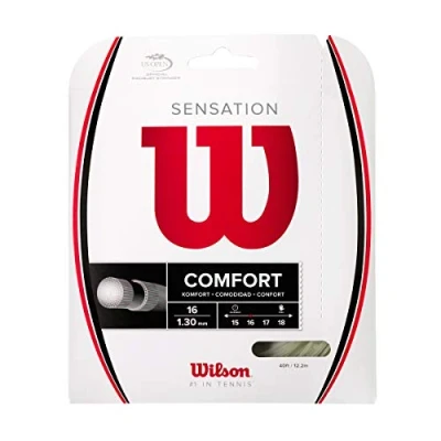 Image of Wilson Unisex Tennis Racket Sensation String Transparent Natural Size 16G, Control, 12.2 m UK