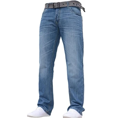 Image of Crosshatch Mens WAK New Straignt Leg Jeans Mid Stonewash W42 L34