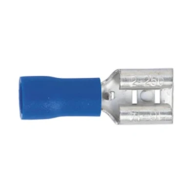 Image of Sealey Push On Terminal 6.3mm Female Blue Pack of 100