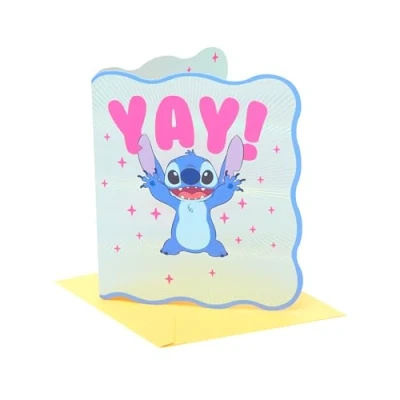 Image of UK Greetings Disney Lilo &amp; Stitch Greeting Card for Boys/Girls Yay! Design