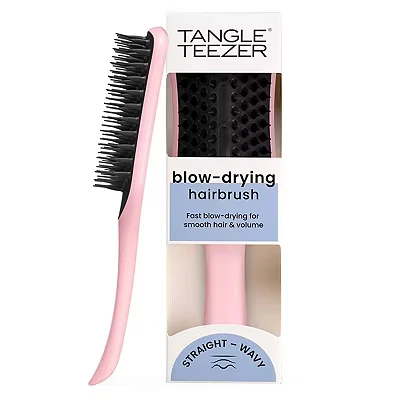 Image of Tangle Teezer Easy Dry &amp; Go Vented Hairbrush for Wet Hair Adds Volume, Smoothness and Shine Brush Reduces Blow Time Tickled Pink
