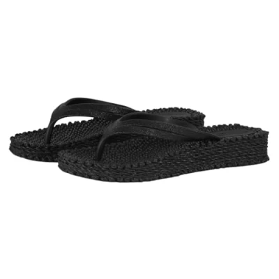 Image of Ilse Jacobsen Cheerful 13 Rubber Women&#039;s Black Toe Post Sandals
