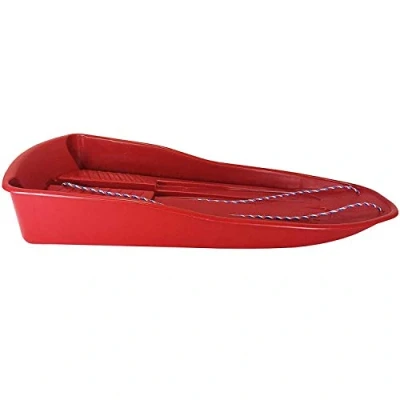 Image of simpahome Deluxe Plastic Snow Bullet Speedstar Unisex Children &amp; Adults Fun Sledge Toboggan Sleigh Red x 1