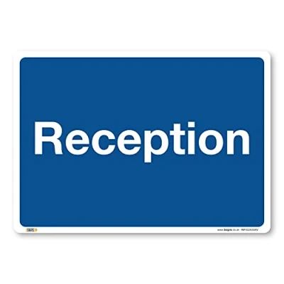 Image of Reception, A3 420x297mm,Self adhesive Vinyl Sticker, Deliveries access, Warehouse, Shool, Office Information Safety Signs