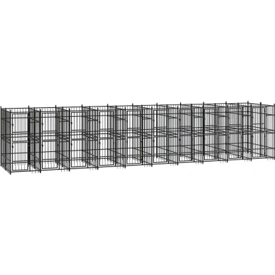 Image of vidaXL Outdoor Dog Kennel Steel 18.43 m²