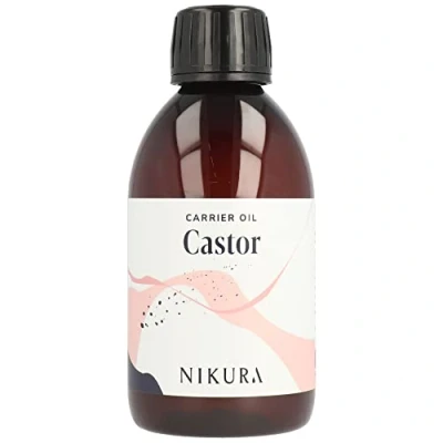 Image of Nikura Castor Oil 250ml For Hair Growth, Skin, Face, Body, Scalp, Eyelashes, Eyebrows &amp; Nails Moisturising Hydrating Essential Oils Natural, Vegan UK BPA Free
