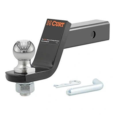 Image of CURT 45056 Trailer Hitch Mount with 2 Inch Ball &amp; Pin, Fits In Receiver, 7,500 lbs, 4 Drop