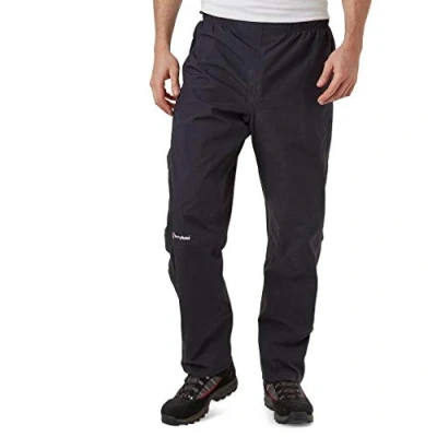 Image of Berghaus Men&#039;s Hillwalker Gore Tex Waterproof Trousers, Durable, Comfortable Rain Pants, Black, XL Regular (31 Inches)