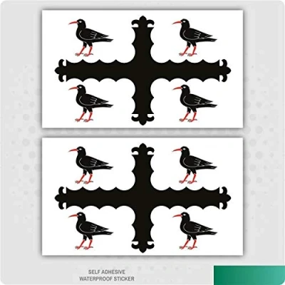 Image of 2 x Flintshire Emblem Flag Vinyl Stickers Car Van Truck Taxi Lorry