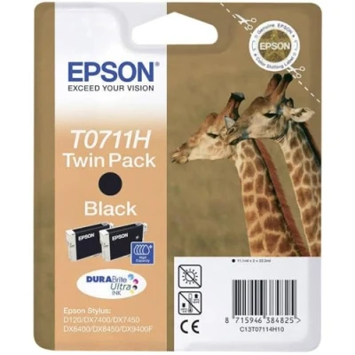 Image of Epson T0711 x2 Ink Cartridge, Black (Pack of 2), Genuine