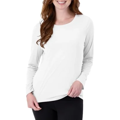 Image of Hanes womensO9308Sport Cool Dri Performance Long Sleeve Tee Shirt White XX Large
