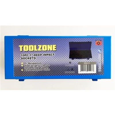 Image of Toolzone 10 Piece 1&quot; Deep Impact Sockets