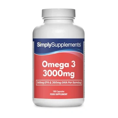 Image of Omega 3 Fish Oil 3000mg Capsules 180 Providing EPA &amp; DHA Manufactured in The UK